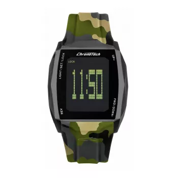 CHRONOTECH Herren RW0022 Analog Quarzuhr 35mm Edelstahlgehäuse Schwarzes Zifferblatt Lederarmband