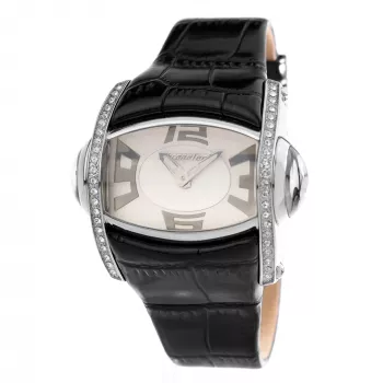 CHRONOTECH Woman CT7681M-30S Quarz-Analog-Armbanduhr 48mm schwarzes Zifferblatt Lederarmband