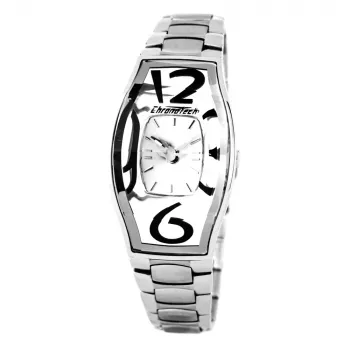 CHRONOTECH Woman CT7932L-52M Quarz Analog Uhr 28 mm Edelstahl Mesh Armband Silber