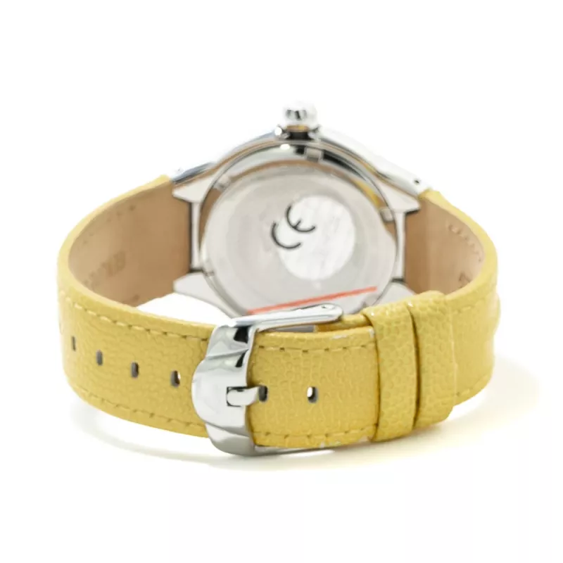 CHRONOTECH Woman CT7980L-05S 37mm Quarz Analoguhr Weißes Zifferblatt Weißes Lederarmband