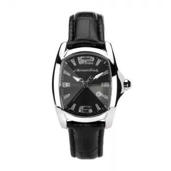 CHRONOTECH Damen Quarz Analog Uhr CT7107L02 - 30mm Edelstahlgehäuse, weißes Zifferblatt, weißes Lederarmband