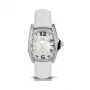 CHRONOTECH Damen Quarz Analog Uhr CT7988LS09 30mm Weißes Zifferblatt Weißes Lederarmband