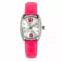 CHRONOTECH Damenuhr RW0005 35mm Analog Quarz Silbernes Zifferblatt Schwarzes Lederarmband