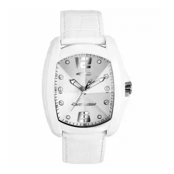 CHRONOTECH Damenuhr RW0009 35mm Quarz Analog Edelstahl Leder Weiß