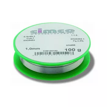 Cimco 150154 Bleifreier Lötdraht Sn99.3Cu0.7 1,0mm 250g DIN EN 29453-4