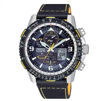 CITIZEN Eco-Drive Atomic Timekeeping Watch JY8078-01L 45mm Blue Dial Leather Strap
