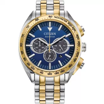 CITIZEN Eco-Drive Chronograph Herrenuhr CA4544-53L 43mm blaues Zifferblatt Edelstahl