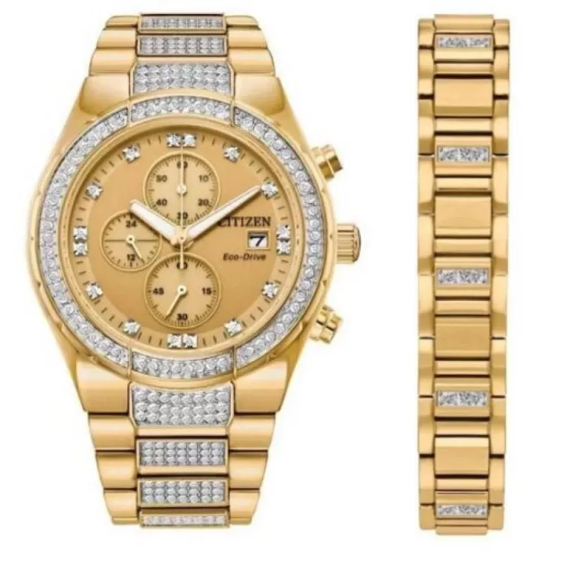 CITIZEN Eco-Drive Chronograph Edelstahl Uhr CA0752-66P 41mm