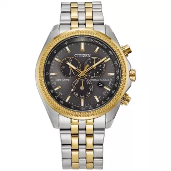 CITIZEN Eco-Drive Chronograph Uhr BL5564-55H 44mm Edelstahl graues Zifferblatt