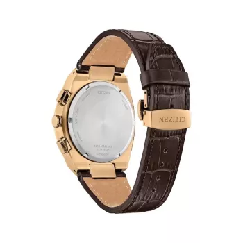 CITIZEN Eco-Drive Chronograph Uhr CA4583-01E 43mm braunes Leder