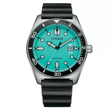 CITIZEN Eco-Drive Herrenuhr AW1760-14X 43mm grünes Nylonband