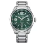 CITIZEN Eco-Drive Herrenuhr AW1830-88X 42,6mm Edelstahl Grünes Zifferblatt