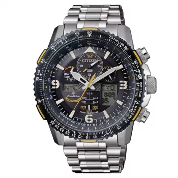 Citizen JY8078-52L Eco-Drive Funkarmbanduhr 45mm Edelstahl Blaues Zifferblatt