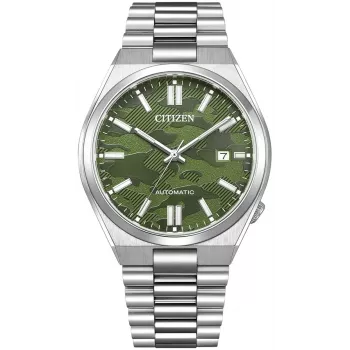 CITIZEN Herren Automatikuhr NJ0159-86X 40mm Gold-Ton Edelstahl Grünes Zifferblatt