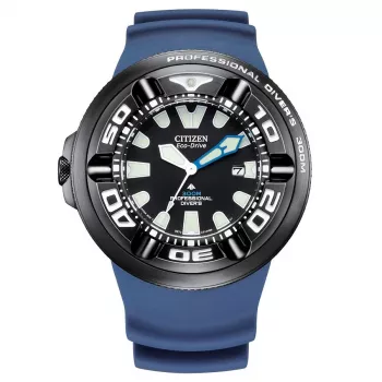 CITIZEN Herren Eco-Drive Taucheruhr BJ8055-04E 48mm schwarzes Zifferblatt schwarzes Urethanband