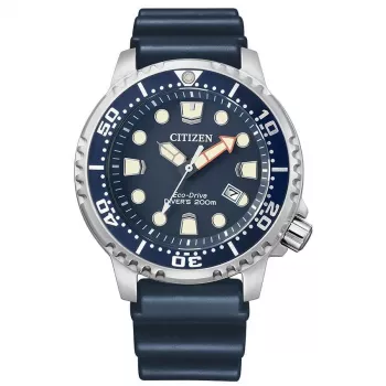 CITIZEN Herren Eco-Drive Taucheruhr BN0151-17L 44mm blaues Zifferblatt blaues Polyurethanband