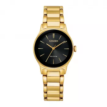 CITIZEN Damen Eco-Drive Uhr EM0737-58E 28mm Edelstahl Diamant Lünette