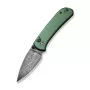 CIVIVI Qubit Damast Aluminium Grün Klappmesser, Wharncliffe-Klinge, Button Lock, 2,98 Zoll Damaststahl, grüner Aluminiumgriff, EDC-Taschenmesser von Justin Lundquist