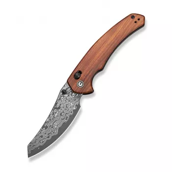 CIVIVI Sixgill Damasteel Messer mit Kohlefaser-Griff, 88mm Klinge, Liner Lock, Flipper-Öffnung, Keramik-Kugellager, umkehrbarer Deep-Carry-Clip, C24050-DS1