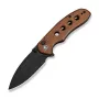 CIVIVI Triptych 14C28N Guibourtia-Holz Klappmesser, Drop-Point-Satin-Klinge, Liner Lock, umkehrbarer Clip