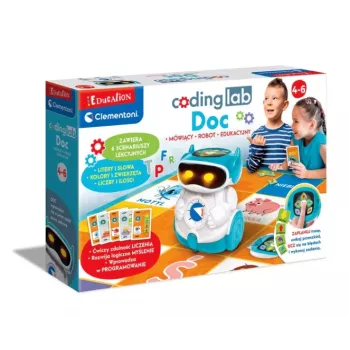 Clementoni DOC Lernroboter für Kinder, polnische Sprache, ab 5 Jahren, STEM-Programmierspielzeug