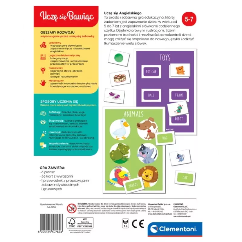 Clementoni Lernspiel I'm Learning English Spielend Englisch lernen Polnische Sprache 28350