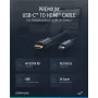 Clicktronic Casual USB-C auf HDMI Adapterkabel, 1 m, 4K Ultra HD 60 Hz, Schwarz 44928