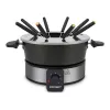 Cloer 6679 Elektrisches Fondue-Set 1000W Schwarz Edelstahltopf 8 Gabeln