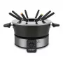 Cloer 6679 Elektrisches Fondue-Set 1000W Schwarz Edelstahltopf 8 Gabeln