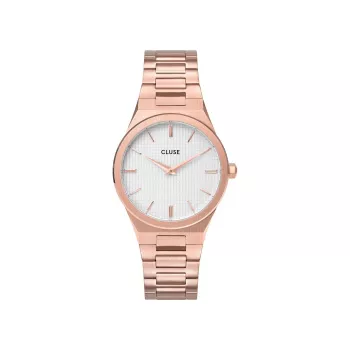 CLUSE Minuit Damenuhr 33 mm Roségold Edelstahl Mesh