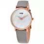 CLUSE Damenuhr CL30049 33 mm Roségold Edelstahlgehäuse graues Lederarmband