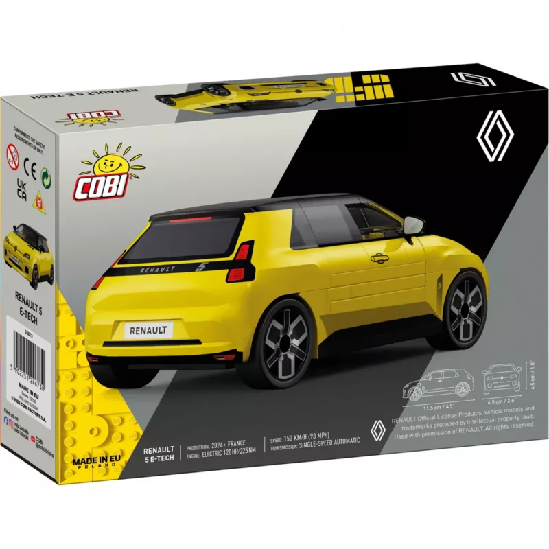 COBI Renault 5 E-Tech Gelb 1:35 Maßstab Druckgussmodellauto