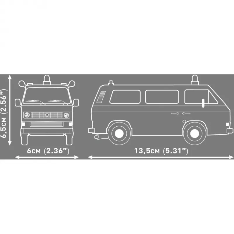 COBI Volkswagen T3 Polizei Bausteine-Set Maßstab 1:35 225 Teile