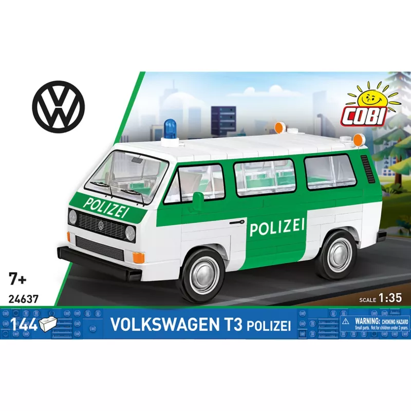 COBI Volkswagen T3 Polizei Bausteine-Set Maßstab 1:35 225 Teile