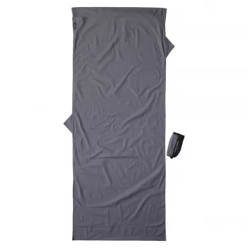Cocoon CT44 Light Travel Schlafsack-Inlett – rechteckig, 220 x 90 cm, 100% Baumwolle, Elephant Grey