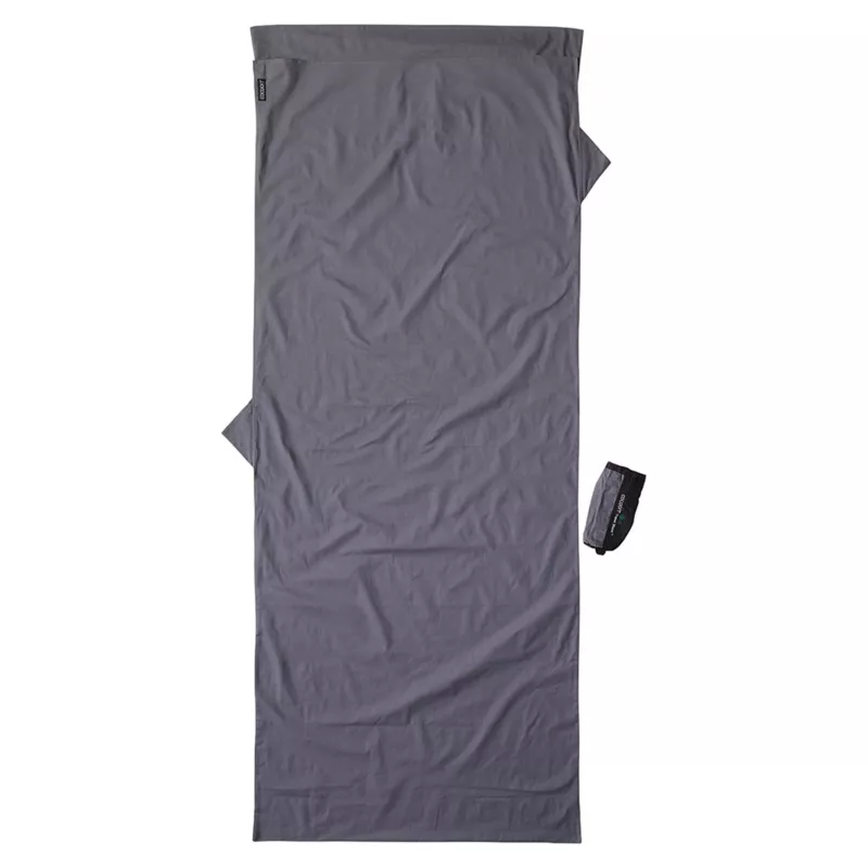 Cocoon CT44 Light Travel Schlafsack-Inlett – rechteckig, 220 x 90 cm, 100% Baumwolle, Elephant Grey