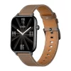 COLMI C28 Smartwatch – Schwarz + Braunes Lederarmband