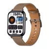 COLMI C28 Smartwatch – Schwarz + Braunes Lederarmband