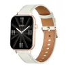 COLMI C28 Smartwatch in Gold mit weißem Lederarmband