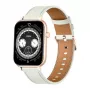 COLMI C28 Smartwatch in Gold mit weißem Lederarmband