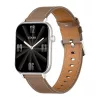 COLMI C28 Smartwatch – Silber + braunes Lederarmband