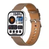 COLMI C28 Smartwatch – Silber + braunes Lederarmband