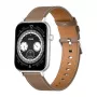 COLMI C28 Smartwatch – Silber + braunes Lederarmband