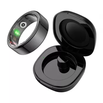 COLMI R02 Smart Ring, Größe 11, 20,3 mm (Schwarz) + Ladecase
