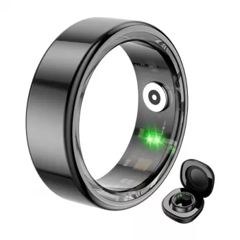 COLMI R02 Smart Ring Größe 12 21,3 mm Schwarz mit Ladecase