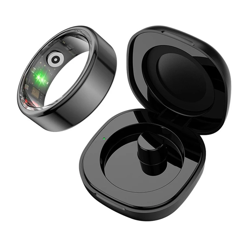 COLMI R02 Smart Ring, Größe 9, 18,9 mm (Schwarz) + Ladecase