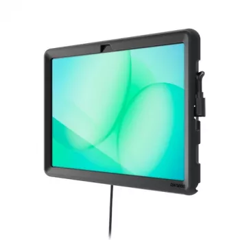 Compulocks PowerMove abschließbares Wandmontage-Kit für 11-Zoll-Tablets - VESA 75x75, 360°-Schwenkung, schwarzer Stahl (PMGA11P)