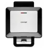 CONCEPT VF3060 Waffeleisen 1400 W, 2 quadratische Waffeln, antihaftbeschichtete herausnehmbare Platten, einstellbarer Thermostat, Schwarz/Edelstahl