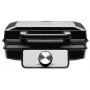 CONCEPT VF3060 Waffeleisen 1400 W, 2 quadratische Waffeln, antihaftbeschichtete herausnehmbare Platten, einstellbarer Thermostat, Schwarz/Edelstahl