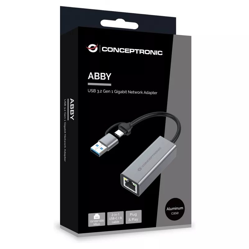 Conceptronic ABBY08G Gigabit USB 3.0 Netzwerkadapter